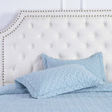 Quilt Set Solid Ice Blue Twin(68"x86") Basketweave Pattern Lightweight Hypoallergenic Microfiber "Simone" by Bedsure Basketweave Ice Blue TWIN(68"x86")