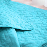 Quilt Set Solid Brilliant Jade Twin(68"x86") Basketweave Pattern Lightweight Hypoallergenic Microfiber "Simone" by Bedsure Basketweave Brilliant Jade TWIN(68"x86")