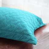 Quilt Set Solid Brilliant Jade Full/Queen(86"x96") Basketweave Pattern Lightweight Hypoallergenic Microfiber "Simone" by Bedsure Basketweave Brilliant Jade FULL/QUEEN(86"x96")