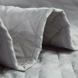 Quilt Set Solid Grey Twin(68"x86") Basketweave Pattern Lightweight Hypoallergenic Microfiber "Simone" by Bedsure Basketweave Grey TWIN(68"x86")