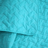 Quilt Set Solid Brilliant Jade Twin(68"x86") Basketweave Pattern Lightweight Hypoallergenic Microfiber "Simone" by Bedsure Basketweave Brilliant Jade TWIN(68"x86")