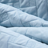 Quilt Set Solid Ice Blue Full/Queen(86"x96") Basketweave Pattern Lightweight Hypoallergenic Microfiber "Simone" by Bedsure Basketweave Ice Blue FULL/QUEEN(86"x96")