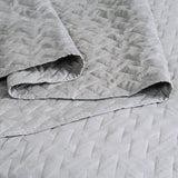 Quilt Set Solid Grey King(106"x96") Basketweave Pattern Lightweight Hypoallergenic Microfiber "Simone" by Bedsure Basketweave Grey KING(106"x96")