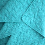 Quilt Set Solid Brilliant Jade Full/Queen(86"x96") Basketweave Pattern Lightweight Hypoallergenic Microfiber "Simone" by Bedsure Basketweave Brilliant Jade FULL/QUEEN(86"x96")
