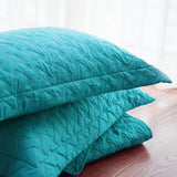 Quilt Set Solid Brilliant Jade Twin(68"x86") Basketweave Pattern Lightweight Hypoallergenic Microfiber "Simone" by Bedsure Basketweave Brilliant Jade TWIN(68"x86")