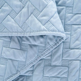 Quilt Set Solid Ice Blue King(106"x96") Basketweave Pattern Lightweight Hypoallergenic Microfiber "Simone" by Bedsure Basketweave Ice Blue KING(106"x96")