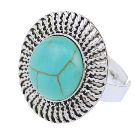 2015 Hot Hot  Tibetan silver Vintage Turquoise Adjustable  Rings
