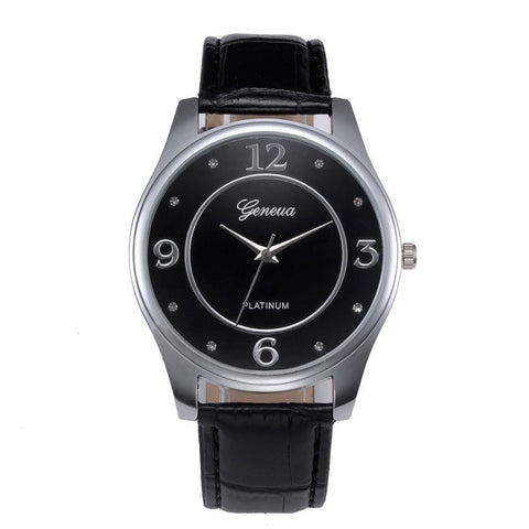 Brand New Men Leather Belt Watch Stainless Steel Dial Quartz Wrist Watch Business quartz-watch relogio masculino
