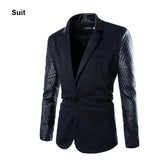 2015 New Arrival Casual Slim Fit Stylish Patchwork Mens Blazers High Quality Men's Blazer Jacket Suits