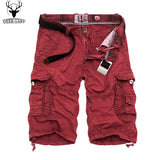 2016 summer knee-length men shorts multi-pocket cargo shorts fashion printed loose men short pants (no belt)