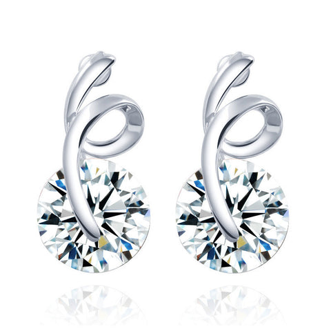 2016 Top Popular Fashion Zircon Earring Girls Jewelry Accessories Wedding Stud Earrings Hot Sale
