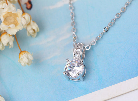 2016 Unique Design One word Necklace Pendant Zircon Crystal Necklace Trendy Necklace Gold color Silver Color
