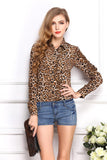 Fashion Designed Leopard Pattern for you Temperament Underwear Long Sleeve Female Chiffon Shirt /Blouse
