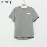 2017 Summer T-shirt Women Casual Lady Top Tees Cotton Tshirt Female Brand Clothing T Shirt Printed Pocket Cat Top Cute Tee S-4XL