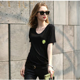 2017 Summer T-shirt Women Casual Lady Top Tees Cotton Tshirt Female Brand Clothing T Shirt Printed Pocket Cat Top Cute Tee S-4XL