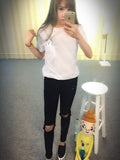 2017 Summer T-shirt Women Casual Lady Top Tees Cotton Tshirt Female Brand Clothing T Shirt Printed Pocket Cat Top Cute Tee S-4XL