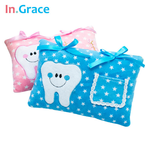 MYKAYLA's Cute Soft Tooth Fairy Pillow for Boys and Girls Star Printed baby pillow A rating PP cotton inside 21CM*15CM free ship