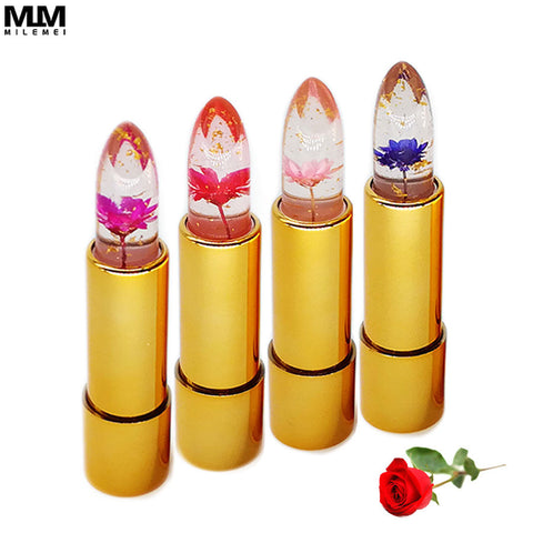 Flower Jelly Lipstick Long Lasting Moisturizing Lip Gloss Waterproof Makeup Brand Milemei Lipstick Temperature changed Lip Balm