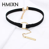 Sissies New Velvet Choker Necklace Black leather Strip Circle Gothic for Women rope chain Collar Best Pendants Necklaces Jewelry