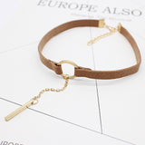 Sissies New Velvet Choker Necklace Black leather Strip Circle Gothic for Women rope chain Collar Best Pendants Necklaces Jewelry