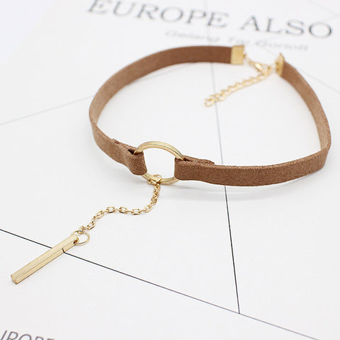 Sissies New Velvet Choker Necklace Black leather Strip Circle Gothic for Women rope chain Collar Best Pendants Necklaces Jewelry