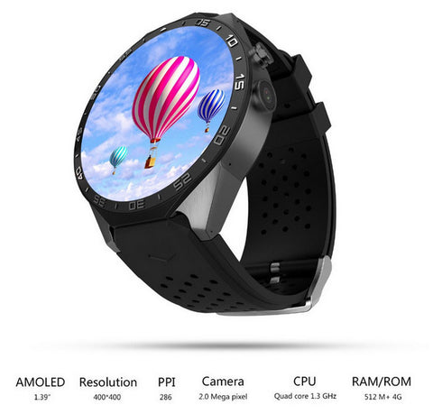 Jackie's 2017 Fashion Best Sales Kw88 Android 5.1 OS Smart Watch Screen MTK6580 SmartWatch Phone Support Bluetooth 3G Wifi