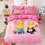 Mama Choice. 3d Cartoon Bedding Set Minions Mickey Mouse Hello Kitty Bedding 3-4pcs Bed Linen Duvet Cover Bed Sheet Pillowcases