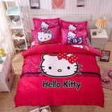 Mama Choice. 3d Cartoon Bedding Set Minions Mickey Mouse Hello Kitty Bedding 3-4pcs Bed Linen Duvet Cover Bed Sheet Pillowcases