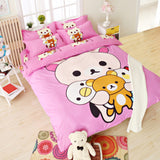 Mama Choice. 3d Cartoon Bedding Set Minions Mickey Mouse Hello Kitty Bedding 3-4pcs Bed Linen Duvet Cover Bed Sheet Pillowcases