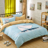 New 3D Pink cat Thickening cartoon kids bedding set 4pcs cotton Houses duvet cover bed sheet set linen quilt  pillowcase set