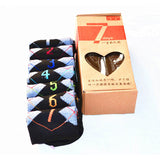 Uptown 7 pair/set Gift Box Men Boys Casual Dress Cotton 7 Days Of The Week Ankle Meias Mens Crew Sox Best Gift  Comfortable Sox