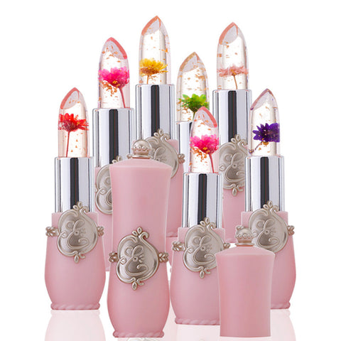 New Long Lasting Moisturizer Transparents Flower Lipstick Cosmetics Waterproof Temperature Change Color Jelly Lipstick Balm