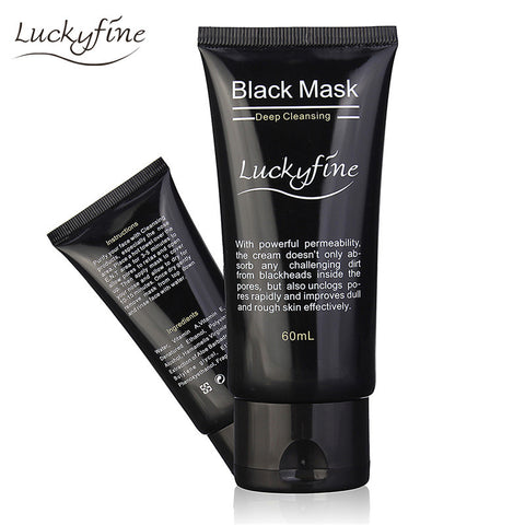 Luckyfine Black Mud Face Mask Deep Cleansing Blackhead Remover Purifying Peel Off Face Mask Black Head Treatment