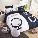 Who Is The Real "The Real BOSS" Bedding Set for Couple Duvet Cover Sheet Pillowcase Queen King Size Black White Bedlinen
