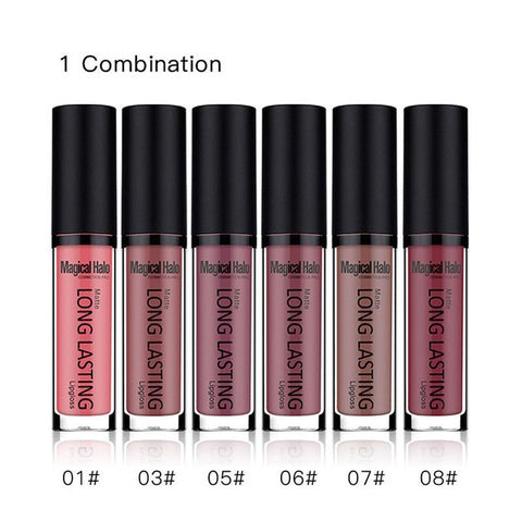 6 piece Tint liquid Lipstick Matte Lip Gloss Red Velvet Waterproof Long Lasting Lipgloss Sexy Lipstick Tattoo Makeup Brand