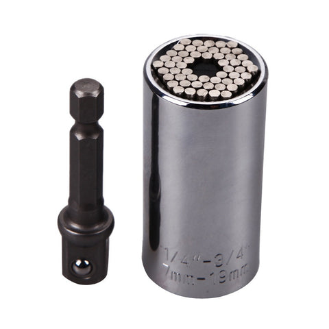 2 Piece Gator Grip Universal Socket Multi-Function Hand Tool Set Repair Kit Locksmith Screwdriver Wrench Adapter Multitool