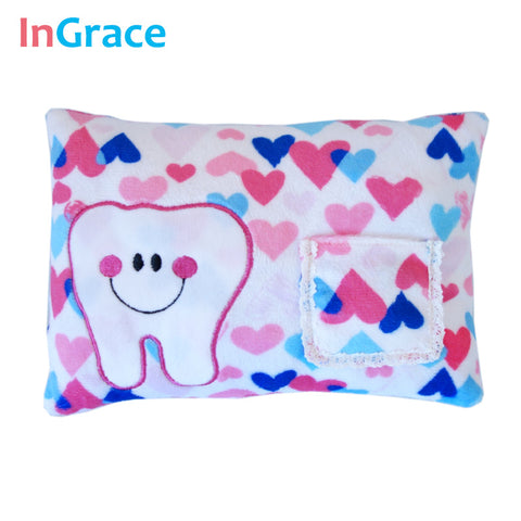 Mykayla's sweet heart Tooth Fairy Pillow for Boy and Girls baby pillow A rating PP cotton inside 21CM*15CM free ship heart printed
