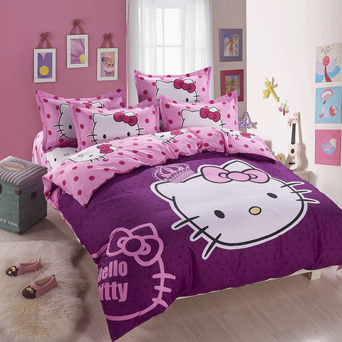 Hello There! 3d Minions Bedding Set Cartoon Hello Kitty Pikachu Mickey Mouse Bed Linen 3-4pcs Bedclothes Twin Full Queen Size Fre