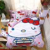 Hello There! 3d Minions Bedding Set Cartoon Hello Kitty Pikachu Mickey Mouse Bed Linen 3-4pcs Bedclothes Twin Full Queen Size Fre