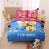 Hello There! 3d Minions Bedding Set Cartoon Hello Kitty Pikachu Mickey Mouse Bed Linen 3-4pcs Bedclothes Twin Full Queen Size Fre
