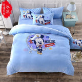 Mickey Mouse cartoon cotton bedding sets Twin/ Queen Size 3pcs/4pcs Sanding fabric super comfortable Give you a warm night