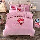 Mickey Mouse cartoon cotton bedding sets Twin/ Queen Size 3pcs/4pcs Sanding fabric super comfortable Give you a warm night