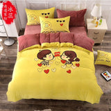 Mickey Mouse cartoon cotton bedding sets Twin/ Queen Size 3pcs/4pcs Sanding fabric super comfortable Give you a warm night