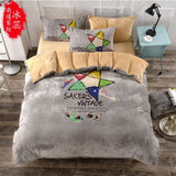 Mickey Mouse cartoon cotton bedding sets Twin/ Queen Size 3pcs/4pcs Sanding fabric super comfortable Give you a warm night